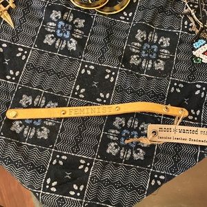 Feminist Leather Bracelet